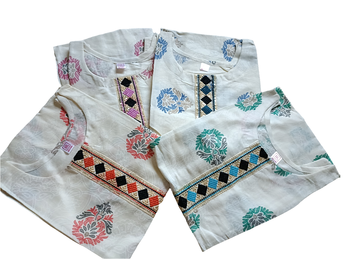Elegant Cotton Kurti for Women | Embroidered Neck Design | Daily & Office Wear