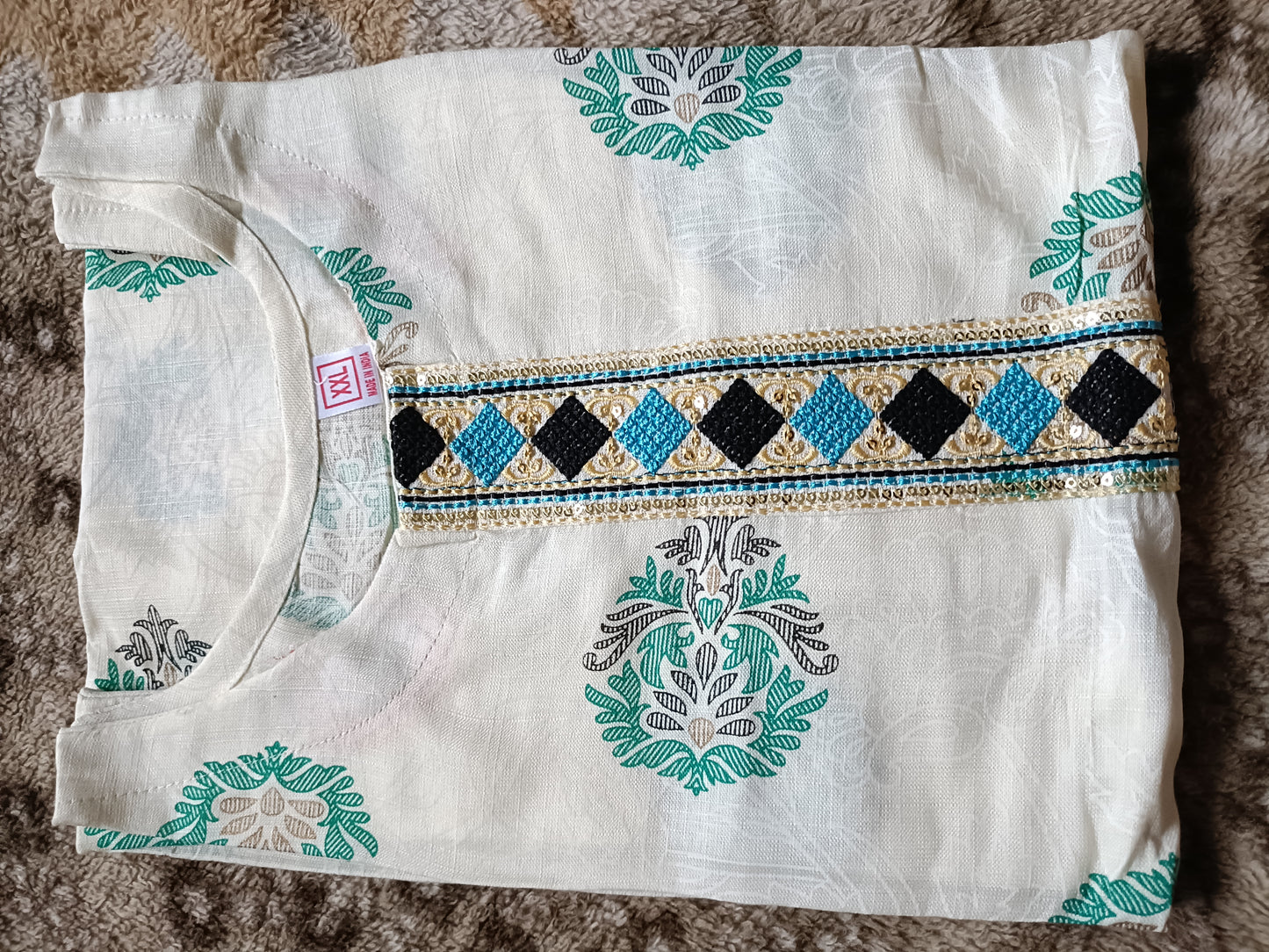 Elegant Cotton Kurti for Women | Embroidered Neck Design | Daily & Office Wear