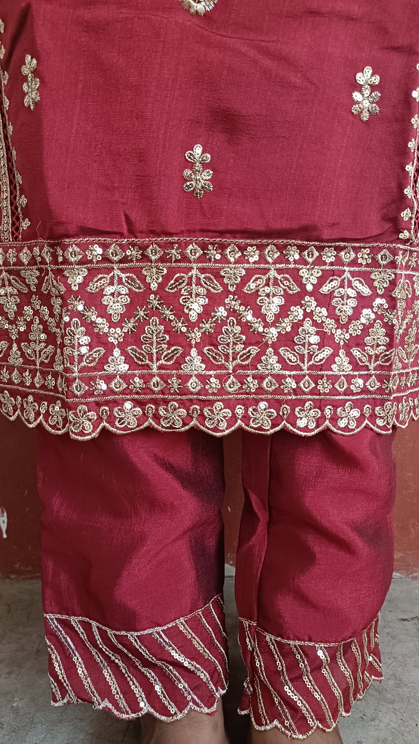 Red Embroidered Kurta Set with Dupatta | Stylish Festive & Party Wear Suit for Women & Girls