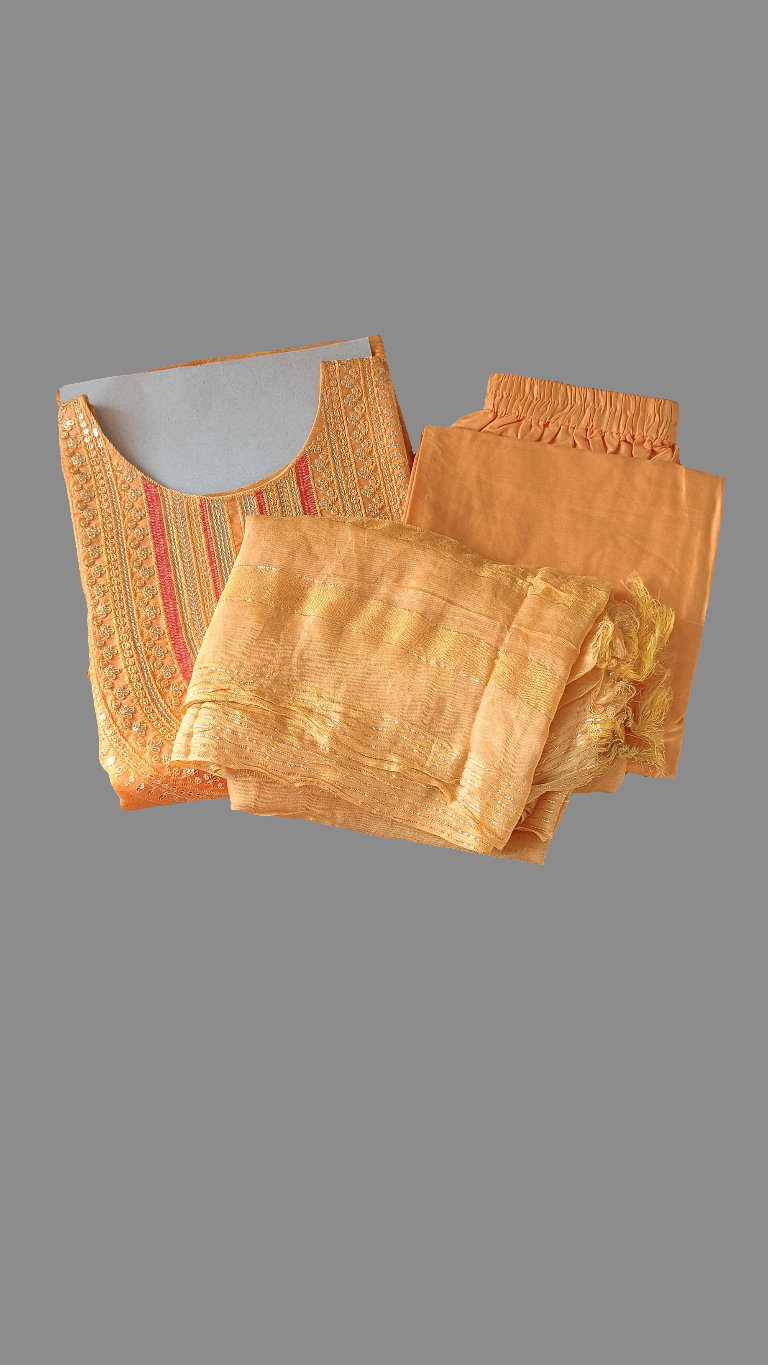 "Stylish Orange Cotton Kurti with Dupatta | Festive & Casual Wear for Girls & Women"