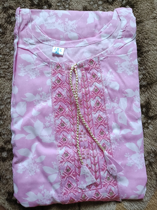 Stylish Green Printed Kurti for Ladies | Soft Cotton Fabric | Daily & Festive Wear