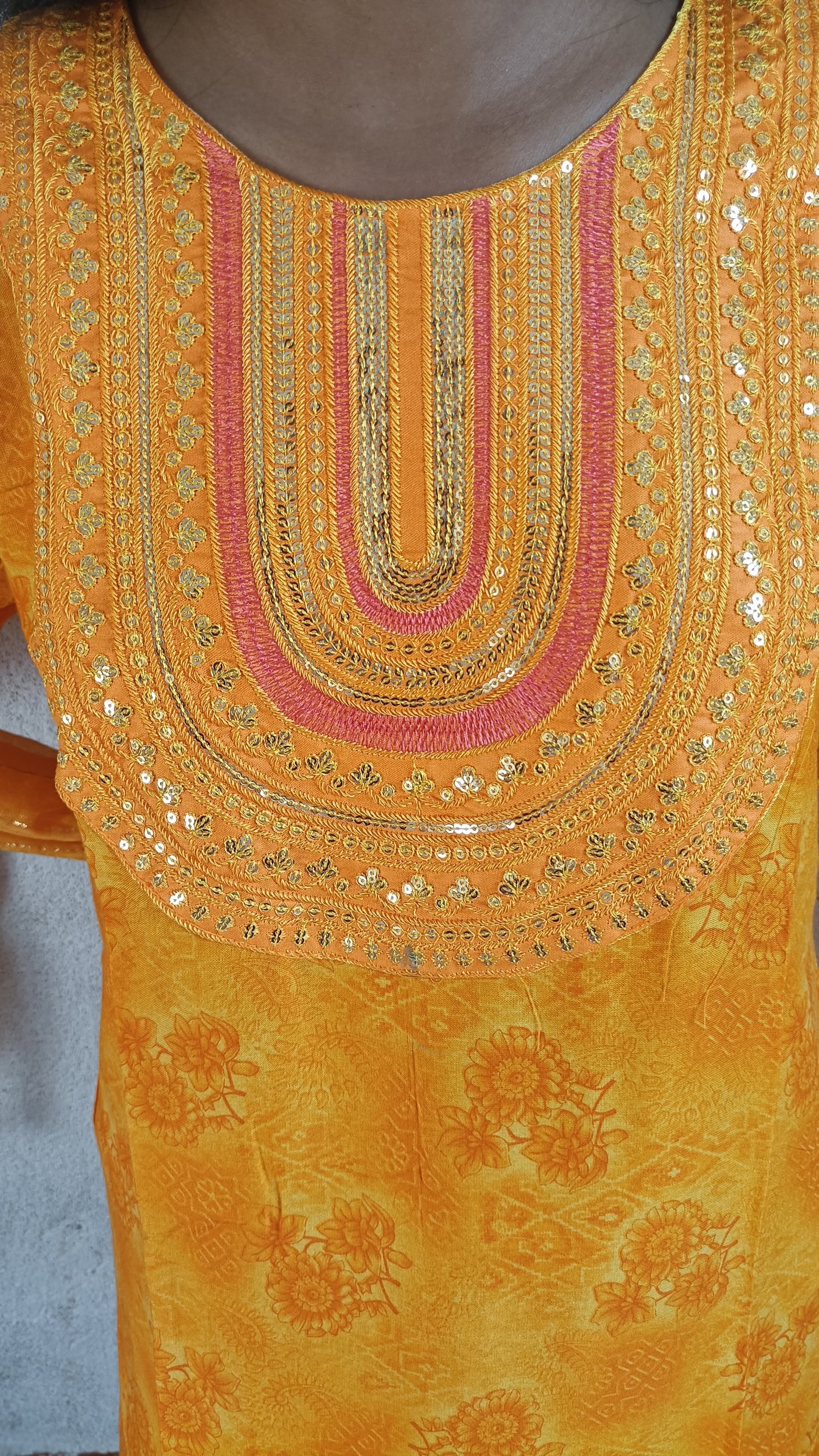 "Stylish Orange Cotton Kurti with Dupatta | Festive & Casual Wear for Girls & Women"